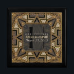 Mediev Art Deco Black Guld Bröllop-årsdag Minnesask<br><div class="desc">Art Deco inspirerade till designen med Gatsby, 20-talet med en östra och medeltida "ish flavor". Med anpassade och monogram, kombinerat med en mycket snyggt glitter guld och svart geometrisk utformning. Slimmad och elegant personligt bröllp, årsdag eller förlovning närvarande. Anpassa med namn, årsdag och monogram eller siffror - som är gjorda...</div>
