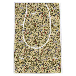 Medievagnade djur mals fleurs i presentsäck för pa