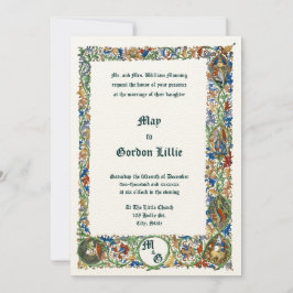 Medieval 1400's Upplyst Bröllop Inbjudningar