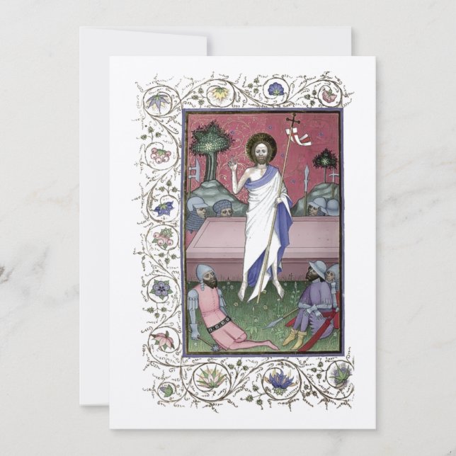 Medieval 1439 Återställande av Kristus Påsk Julkort (Framsida)