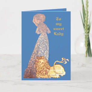 Medieval älskare knight och dam kort