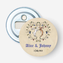 Medieval animals brude and groom flaska opener flasköppnare