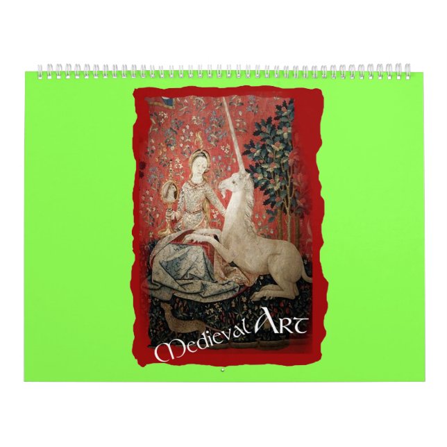 Medieval Art - Dam och Unicorn (av ACCI) Kalender (Omslag)