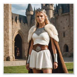 Medieval Barbarian Queen Girl Fototryck