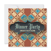 Medieval Batik Tartan Midtan Party-inbjudningar