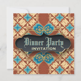 Medieval Batik Tartan Midtan Party-inbjudningar Inbjudningar
