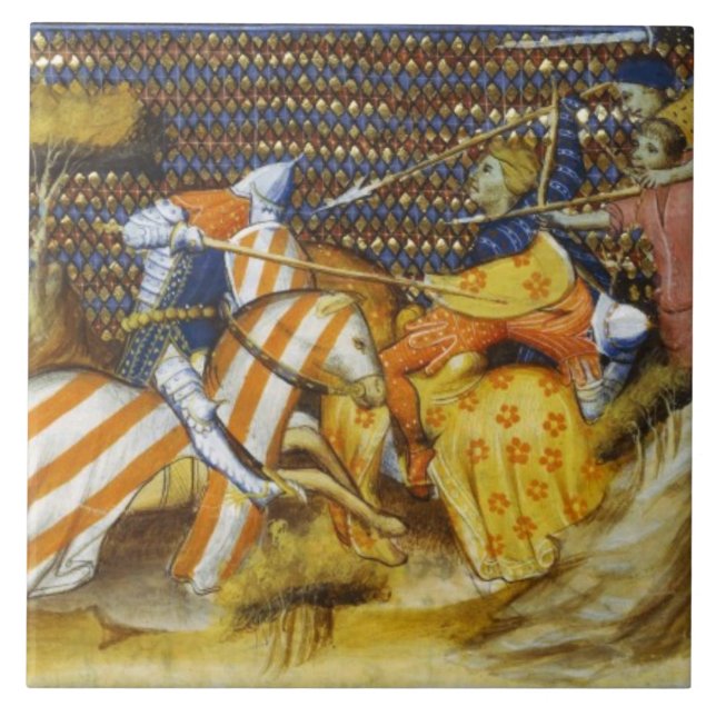 MEDIEVAL BATTLE, FIGHTS KNIGHTS HORSEBACK KAKELPLATTA (Framsidan)