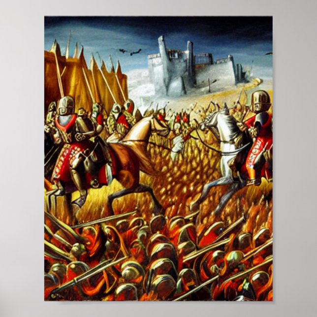 Medieval Battlefield AI Digital Art Poster #02 (Framsidan)