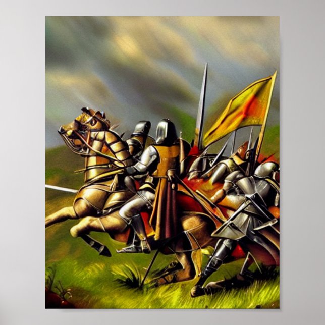 Medieval Battlefield AI Digital Art Poster #04 (Framsidan)