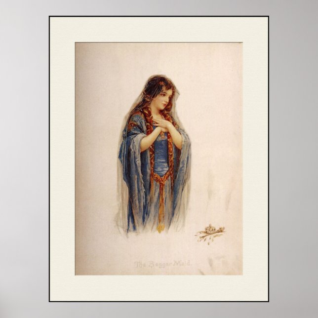 Medieval "Beggar Maid"-utskrift Poster (Framsidan)