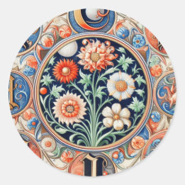 Medieval belysning runt klistermärke