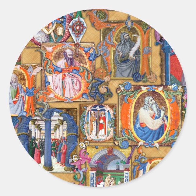 Medieval belysning runt klistermärke (Framsida)