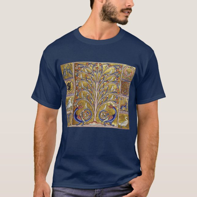 MEDIEVAL BESTIARY,BIRDS ON LIVETS TRÄD,DRAGON T SHIRT (Framsida)