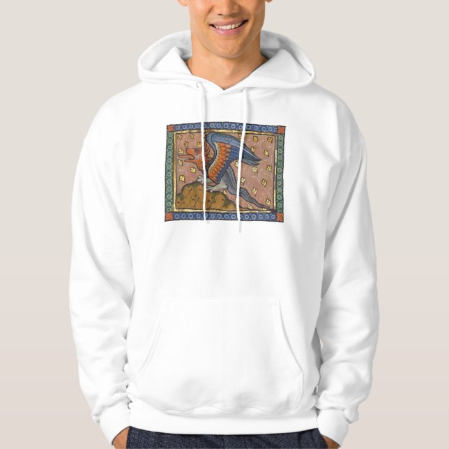Medieval Bestiary Dragon c. 1270 Hoodie (Framsida)