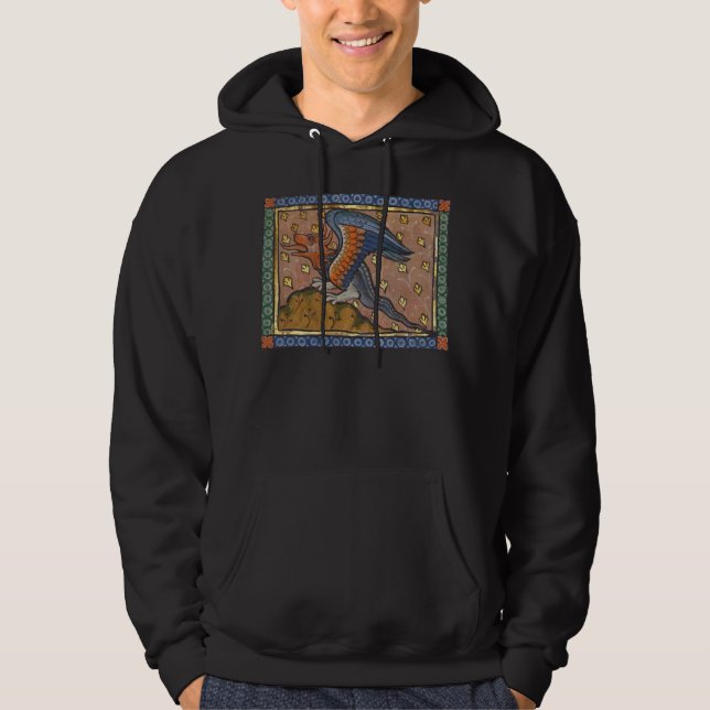 Medieval Bestiary Dragon c. 1270 Hoodie (Framsida)
