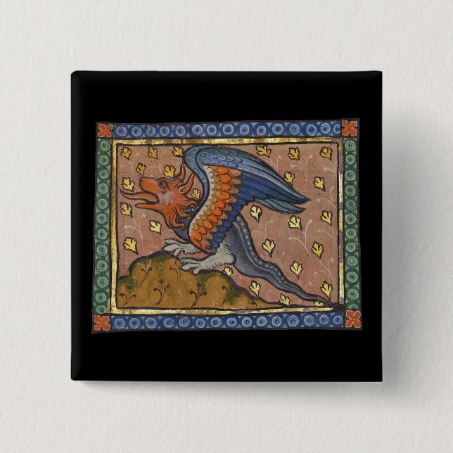 Medieval Bestiary Dragon c. 1270 Knapp (Framsida)