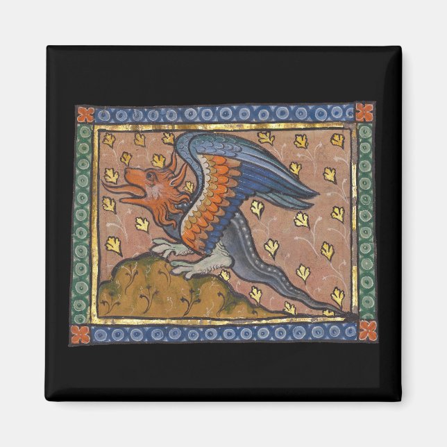 Medieval Bestiary Dragon c. 1270 Magnet (Framsidan)