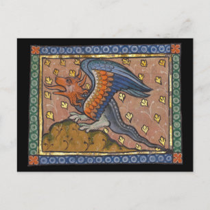 Medieval Bestiary Dragon c. 1270 Vykort