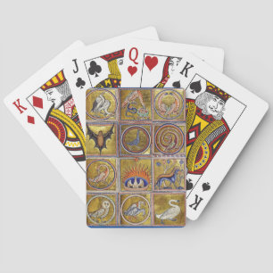 MEDIEVAL BESTIARY, FANTASTIC ANIMALS,GULD RED BLUE CASINOKORT