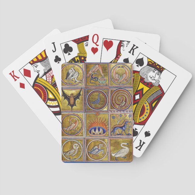 MEDIEVAL BESTIARY, FANTASTIC ANIMALS,GULD RED BLUE CASINOKORT (Baksidan)