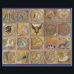 MEDIEVAL BESTIARY, FANTASTIC ANIMALS,GULD RED BLUE PRESENTPAPPER<br><div class="desc">Uppsamling av Aberdeen Bestiary. Digital kollage och bildframställning utförd av Bulgan Lumini © from Ancient Medieval Miniatures, </div>