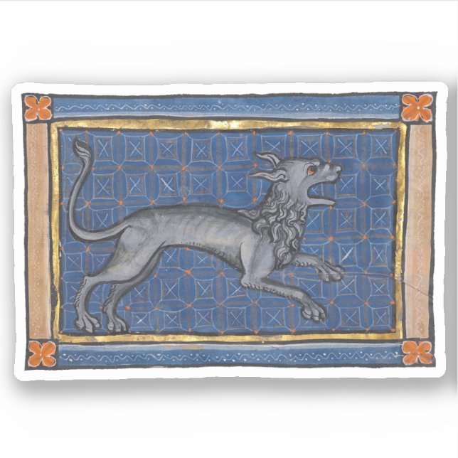 Medieval Bestiary Hyena c. 1270 Klistermärken (Framsida)