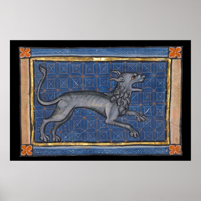 Medieval Bestiary Hyena c. 1270 Poster (Framsidan)