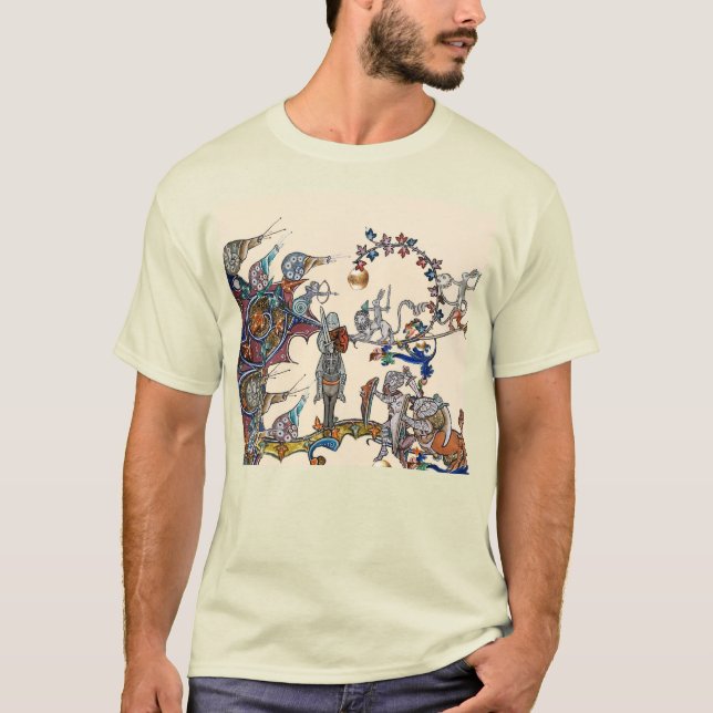 MEDIEVAL BESTIARY KRIG, KNIGHTS,GIANT SNIGEL Cream T Shirt (Framsida)