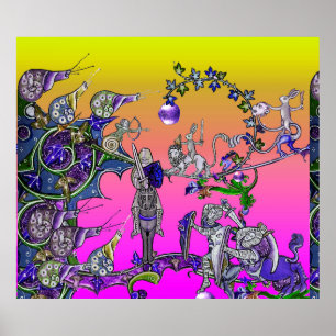 MEDIEVAL BESTIARY KRIG, KNIGHTS,GIANT SNIGEL Rosa Poster