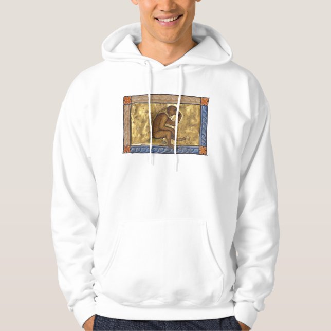 Medieval Bestiary Monkey c. 1270 Hoodie (Framsida)