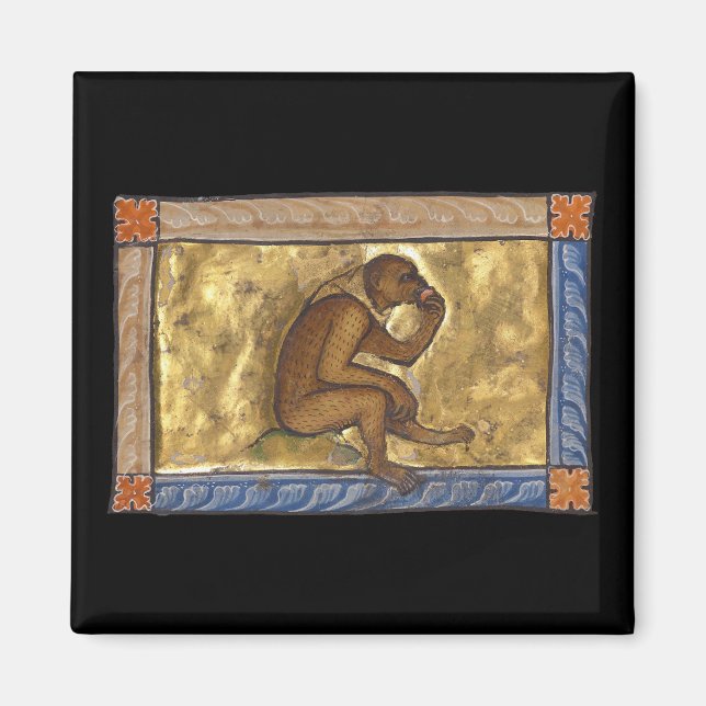 Medieval Bestiary Monkey c. 1270 Magnet (Framsidan)