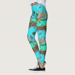MEDIEVAL BESTIARY SKAPAR MUSIC, Rabbit, Hund Blue Leggings
