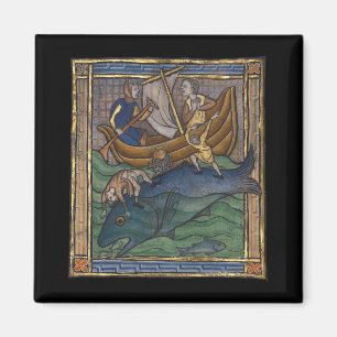 Medieval Bestiary Whale c. 1270 Magnet