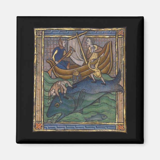Medieval Bestiary Whale c. 1270 Magnet (Framsidan)