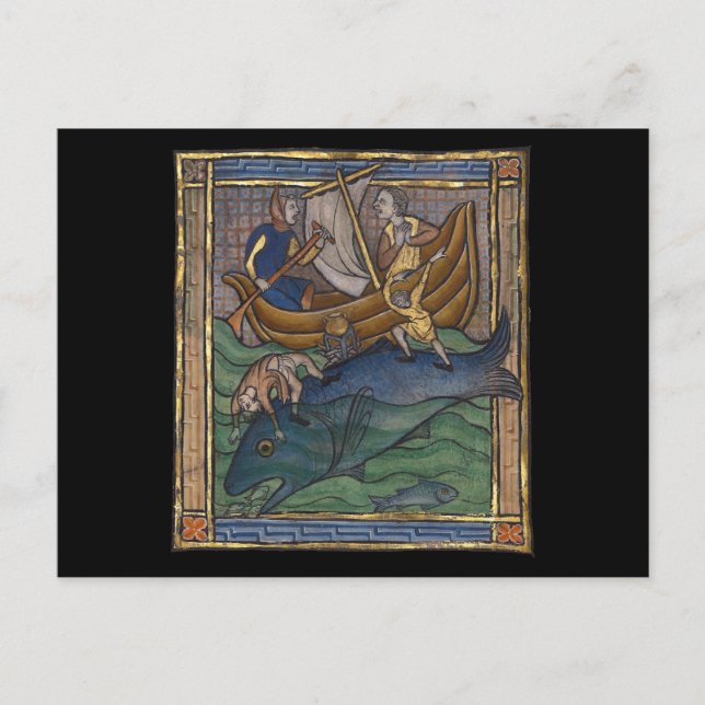 Medieval Bestiary Whale c. 1270 Vykort (Framsida)