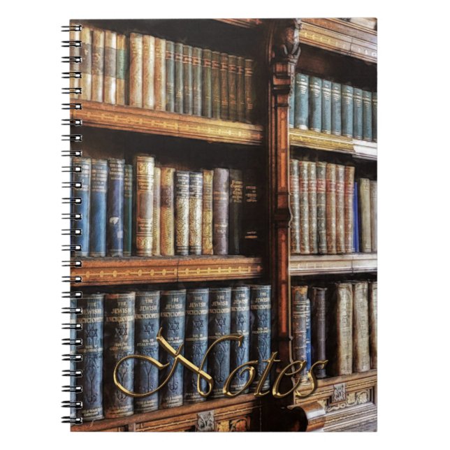 Medieval Bibliotek och Bokar of Antiquity Anteckningsbok (Framsidan)