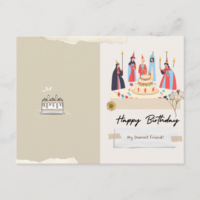 Médiéval Birthday kort (Framsida)