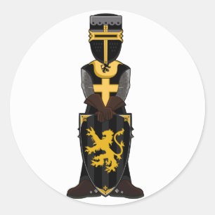 Medieval Black Knight Sticker Runt Klistermärke