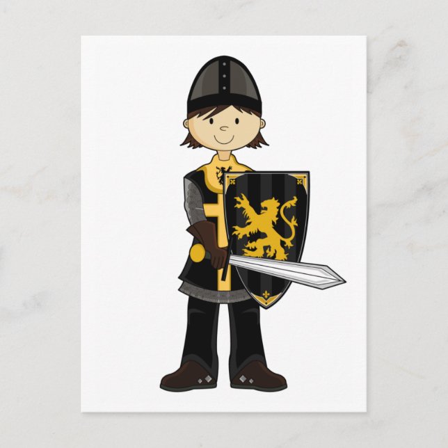 Medieval Black Knight vykort (Framsida)