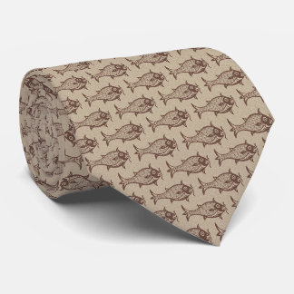 Medieval Block-Printed Fish Neck Tie Slips