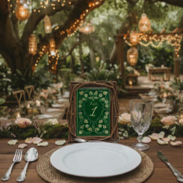 Medieval Blommigt Hearts och Sword Bröllop Bordsnummer