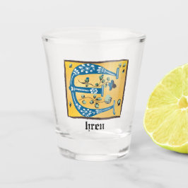 Medieval Blommigt Upplyst Brev E Monogram