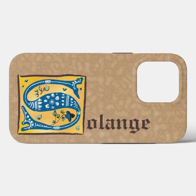 Medieval Blommigt Upplyst Brev S Monogram (Baksida (horisontell))