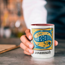 Medieval Blommigt Upplyst Brev S Monogram Mugg