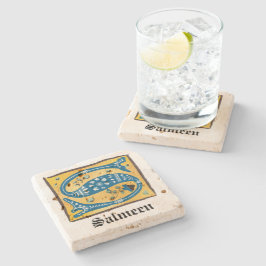 Medieval Blommigt Upplyst Brev S Monogram Stenunderlägg