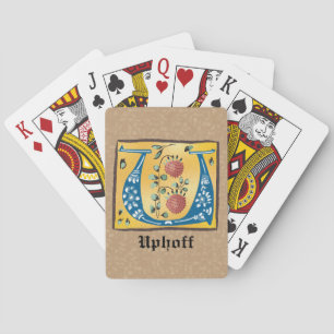 Medieval Blommigt Upplyst Brev U Monogram Casinokort