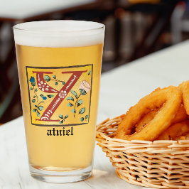 Medieval Blommigt Upplyst Brev Y Monogram Glaskopp