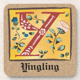 Medieval Blommigt Upplyst Brev Y Monogram Underlägg