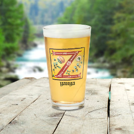 Medieval Blommigt Upplyst Brev Z Monogram Glaskopp