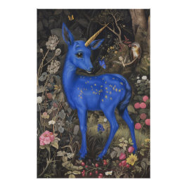 Medieval Blue Fawnicorn Fototryck